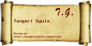 Tengeri Gyula névjegykártya
